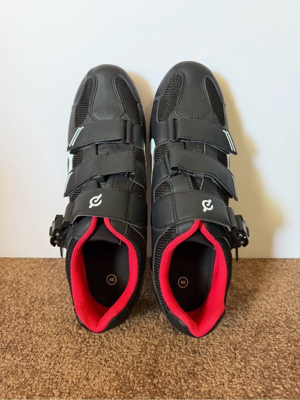 NWOT Peloton Cycling Shoes EU 46 Men's 12 Black Red Delta Cleats